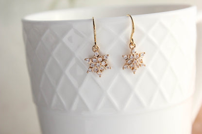 Tiny Snowflake Earrings
