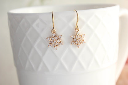 Tiny Snowflake Earrings