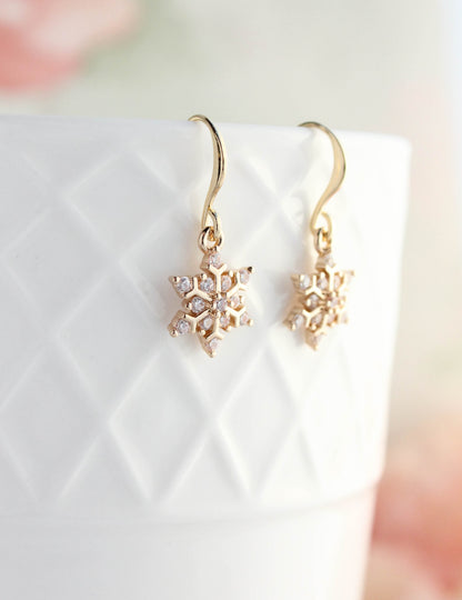 Tiny Snowflake Earrings