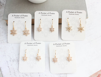 Tiny Snowflake Earrings