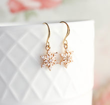 Load image into Gallery viewer, Tiny Snowflake Earrings