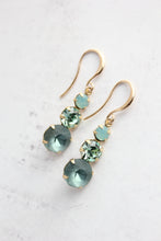 Load image into Gallery viewer, Glass Drop Earrings | Peacock Blue Green