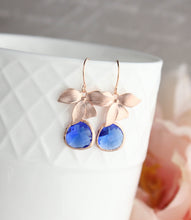 Load image into Gallery viewer, Rose Gold Orchid Earrings (10 Colors)
