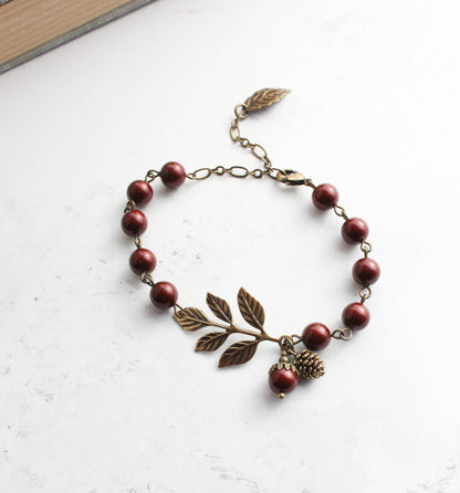Pearl Branch Bracelet | Cranberry Red (more options)