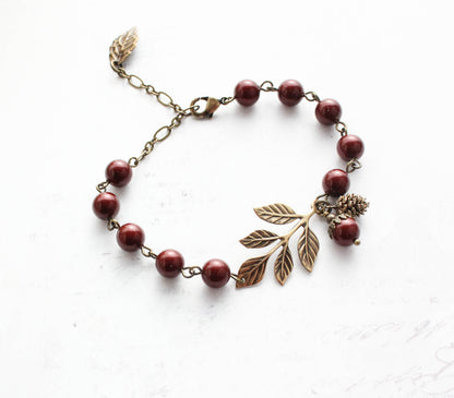 Pearl Branch Bracelet | Cranberry Red (more options)