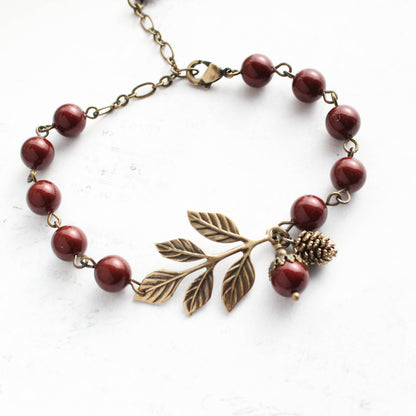 Pearl Branch Bracelet | Cranberry Red (more options)