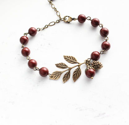 Pearl Branch Bracelet | Cranberry Red (more options)