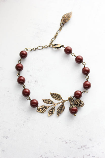 Pearl Branch Bracelet | Cranberry Red (more options)