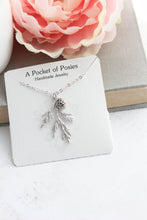 Load image into Gallery viewer, Cedar Branch and Pine Cone Charm Necklace (4 options)