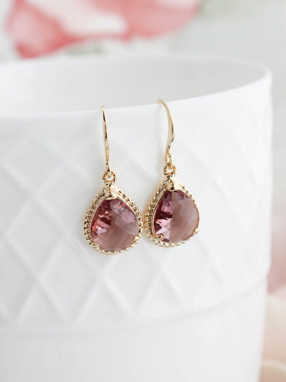 Glass Teardrop Earrings (3 Options)