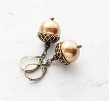Load image into Gallery viewer, Burnt Copper Acorn Earrings