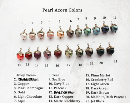 Acorn Necklace (23 Pearl Colors) | Nature Charms