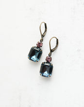 Load image into Gallery viewer, Midnight Blue Glass Earrings | Vintage Glass