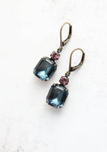 Load image into Gallery viewer, Midnight Blue Glass Earrings | Vintage Glass