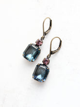 Load image into Gallery viewer, Midnight Blue Glass Earrings | Vintage Glass