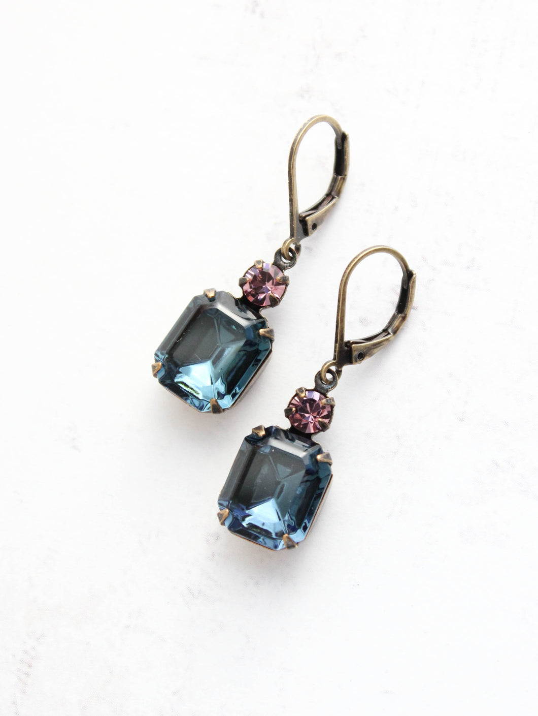 Midnight Blue Glass Earrings | Vintage Glass