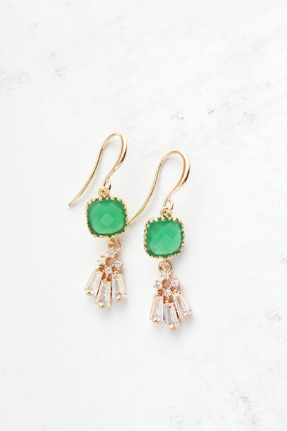 Art Deco Fan Earrings | Kelly Green