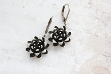 Load image into Gallery viewer, Lotus Flower Earrings | Silver Rhodium Daisy Drops
