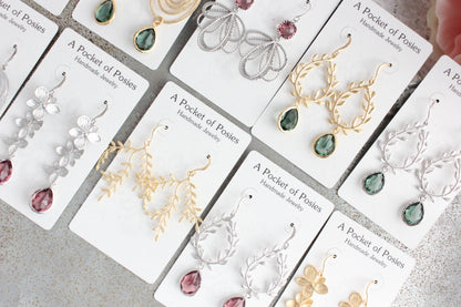 Laurel Hoop Earrings | Dusty Rose Plum (Gold or Silver)
