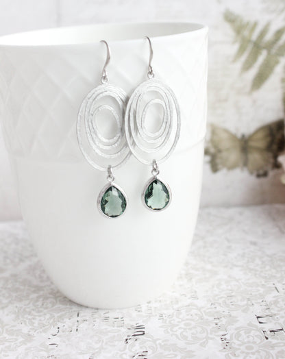 Oval Swirl Earrings | Dusty Sage Green (2 Options)
