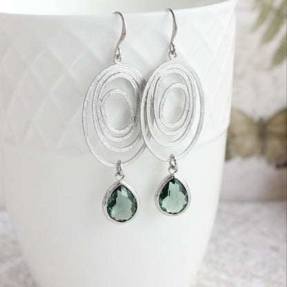 Oval Swirl Earrings | Dusty Sage Green (2 Options)