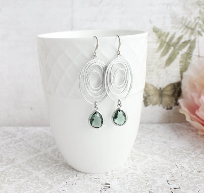 Oval Swirl Earrings | Dusty Sage Green (2 Options)