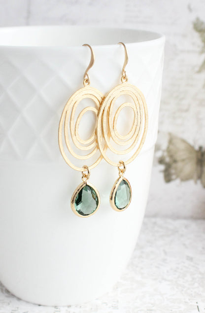 Oval Swirl Earrings | Dusty Sage Green (2 Options)