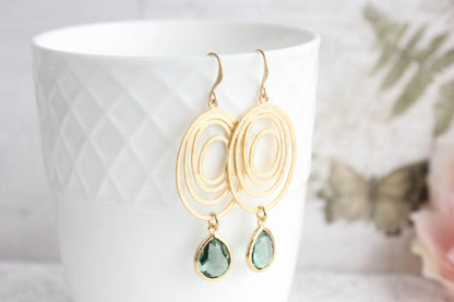 Oval Swirl Earrings | Dusty Sage Green (2 Options)