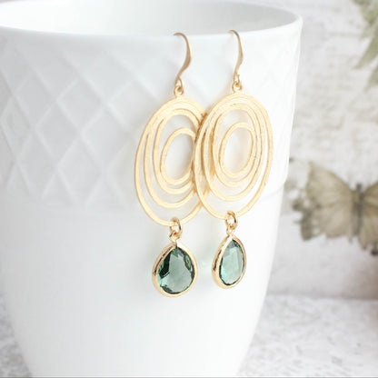 Oval Swirl Earrings | Dusty Sage Green (2 Options)