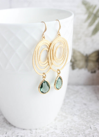 Oval Swirl Earrings | Dusty Sage Green (2 Options)