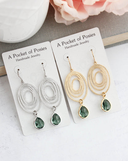 Oval Swirl Earrings | Dusty Sage Green (2 Options)