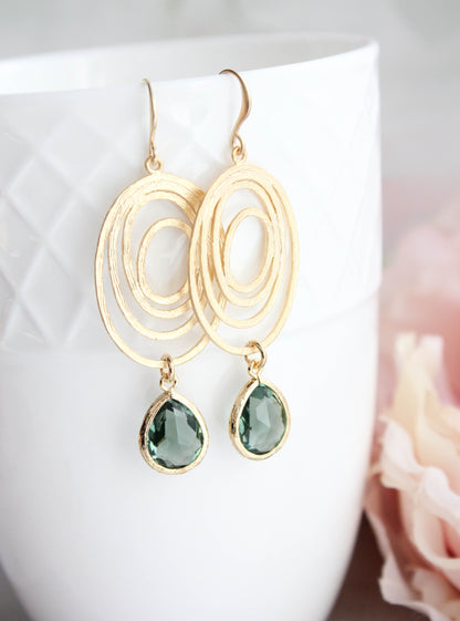 Oval Swirl Earrings | Dusty Sage Green (2 Options)