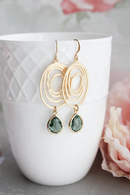 Oval Swirl Earrings | Dusty Sage Green (2 Options)