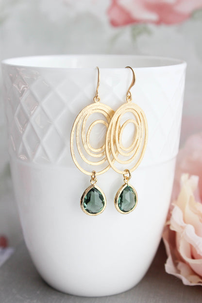Oval Swirl Earrings | Dusty Sage Green (2 Options)