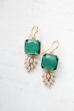 Load image into Gallery viewer, Art Deco Earrings | Glass Leaf Drops (6 Colors)