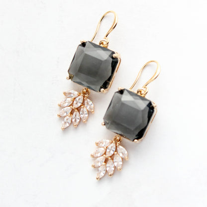 Art Deco Earrings | Glass Leaf Drops (6 Colors)