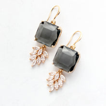Load image into Gallery viewer, Art Deco Earrings | Glass Leaf Drops (6 Colors)