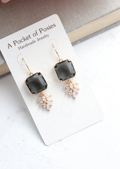 Art Deco Earrings | Glass Leaf Drops (6 Colors)
