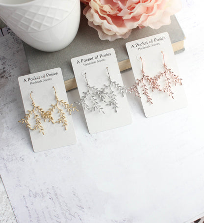 Leafy Branch Earrings (3 Options)