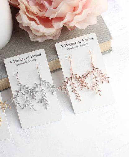 Leafy Branch Earrings (3 Options)