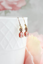 Load image into Gallery viewer, Little Lady Cameo Earrings | Dark Peach