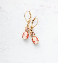 Load image into Gallery viewer, Little Lady Cameo Earrings | Dark Peach