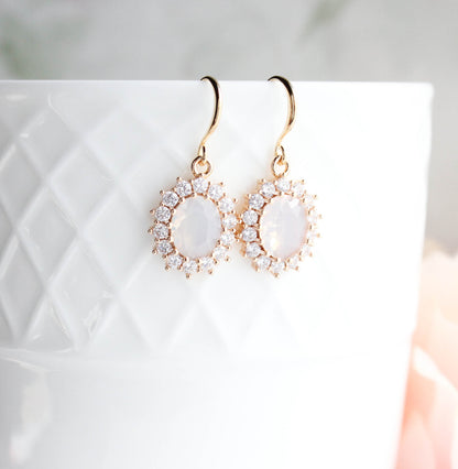 Ruby Red Oval Glass Earrings (2 styles)