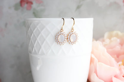 Ruby Red Oval Glass Earrings (2 styles)