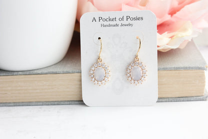 Ruby Red Oval Glass Earrings (2 styles)