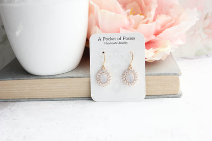 Opal Oval Glass Earrings