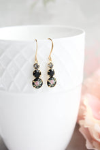Load image into Gallery viewer, Pink Rose on Earrings | Three Vintage Glass Jewels