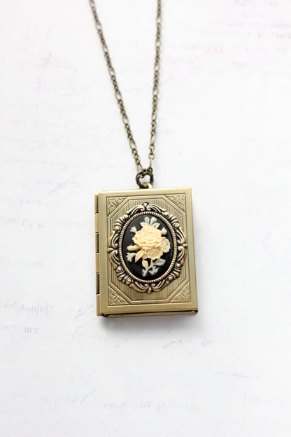 Big Floral Cameo Book Locket (3 Styles)