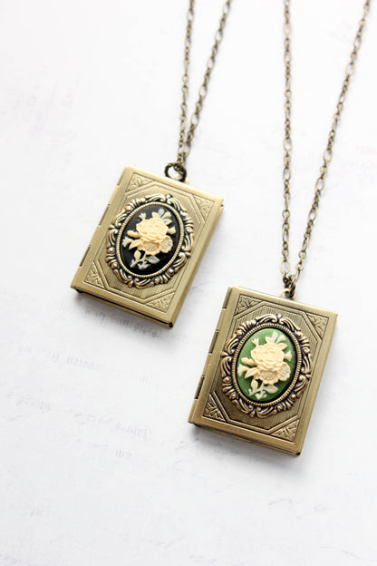 Big Floral Cameo Book Locket (3 Styles)