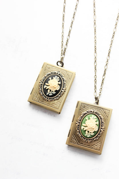 Big Floral Cameo Book Locket (3 Styles)